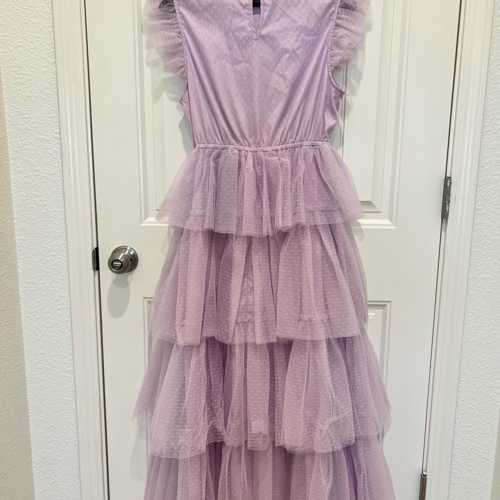 Gorgeous Lavender Tiered Tulle Dress Size M - Picture 6 of 10